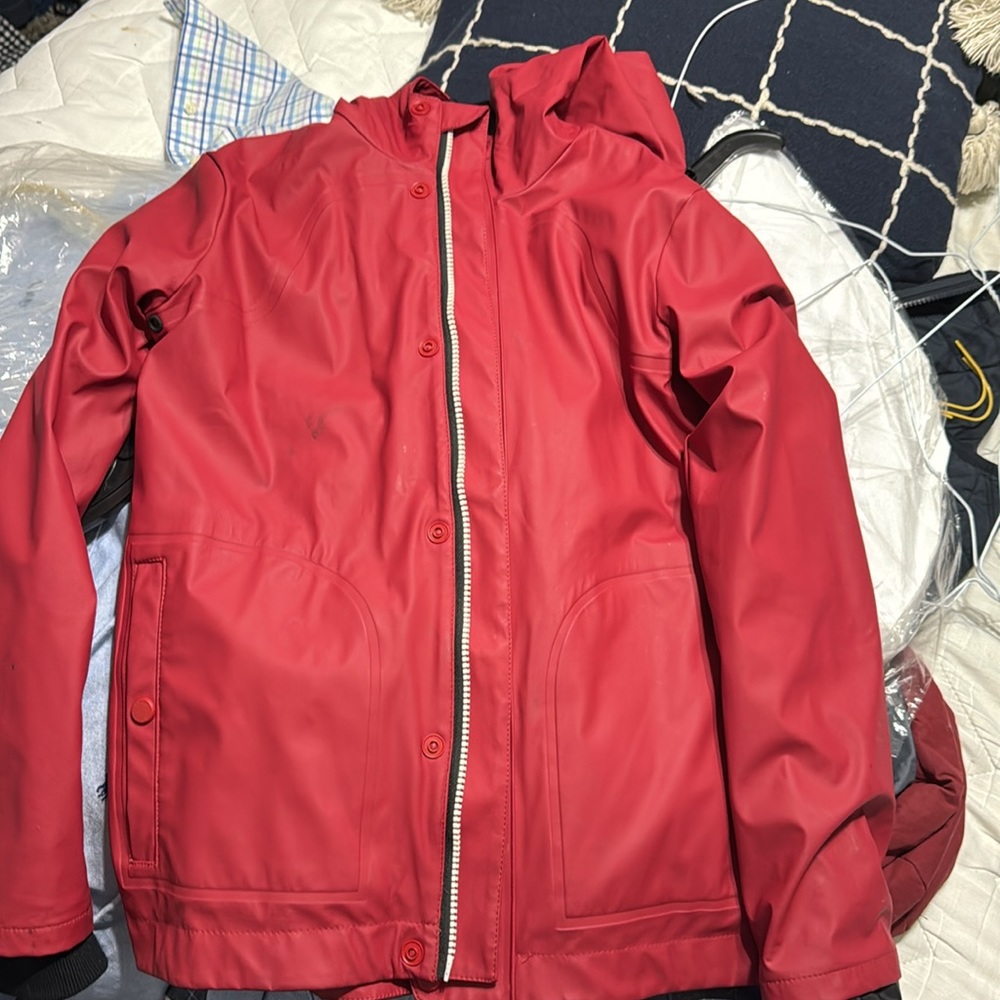 Hunter red rain coat